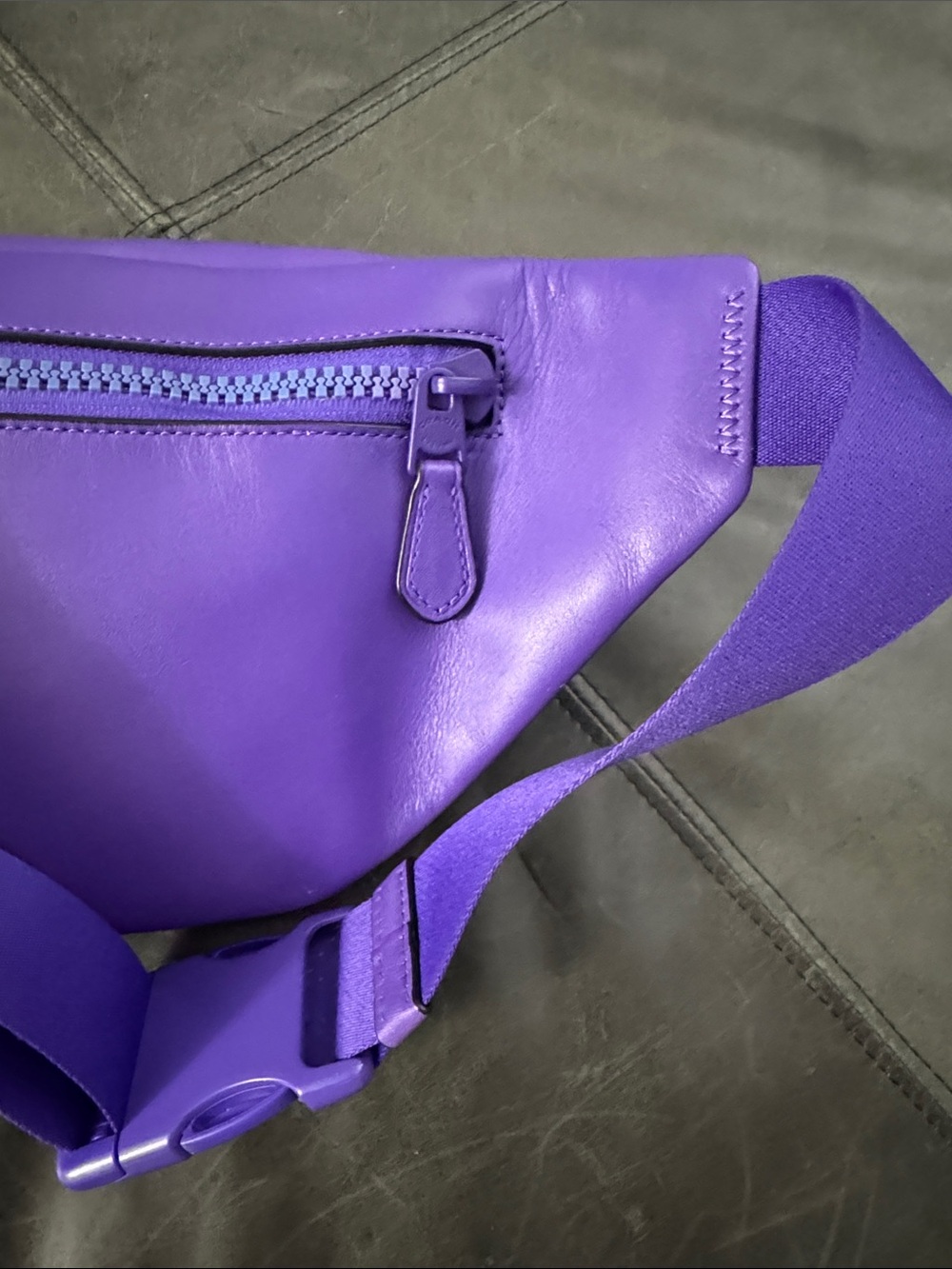 Coach Purple Signature Canvas and Leather Belt Bag - Picture 13 of 14